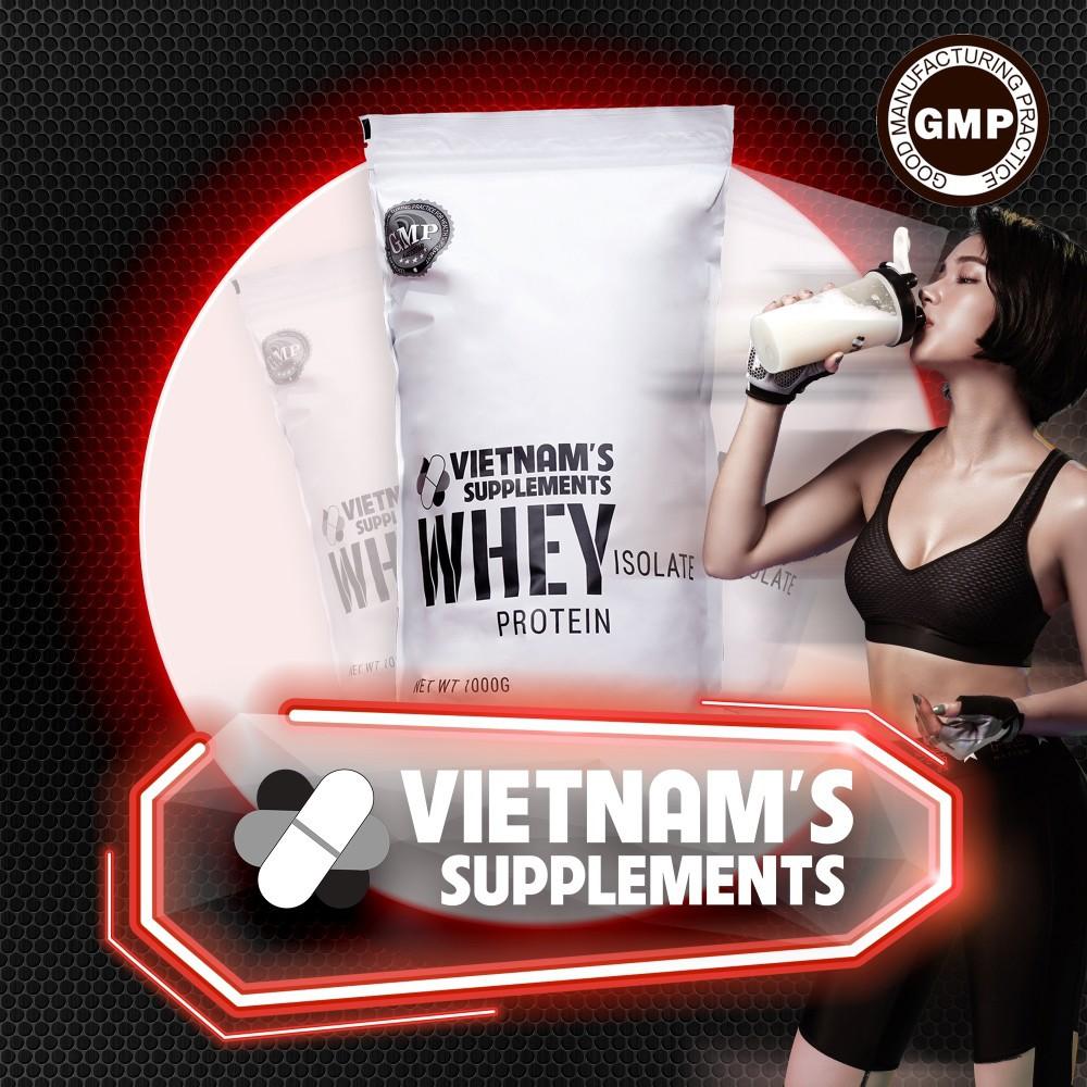 Bột Whey Protein Isolate bổ sung protein, ít calories, ít béo, tăng cơ 1000g - Vietnam's Supplements