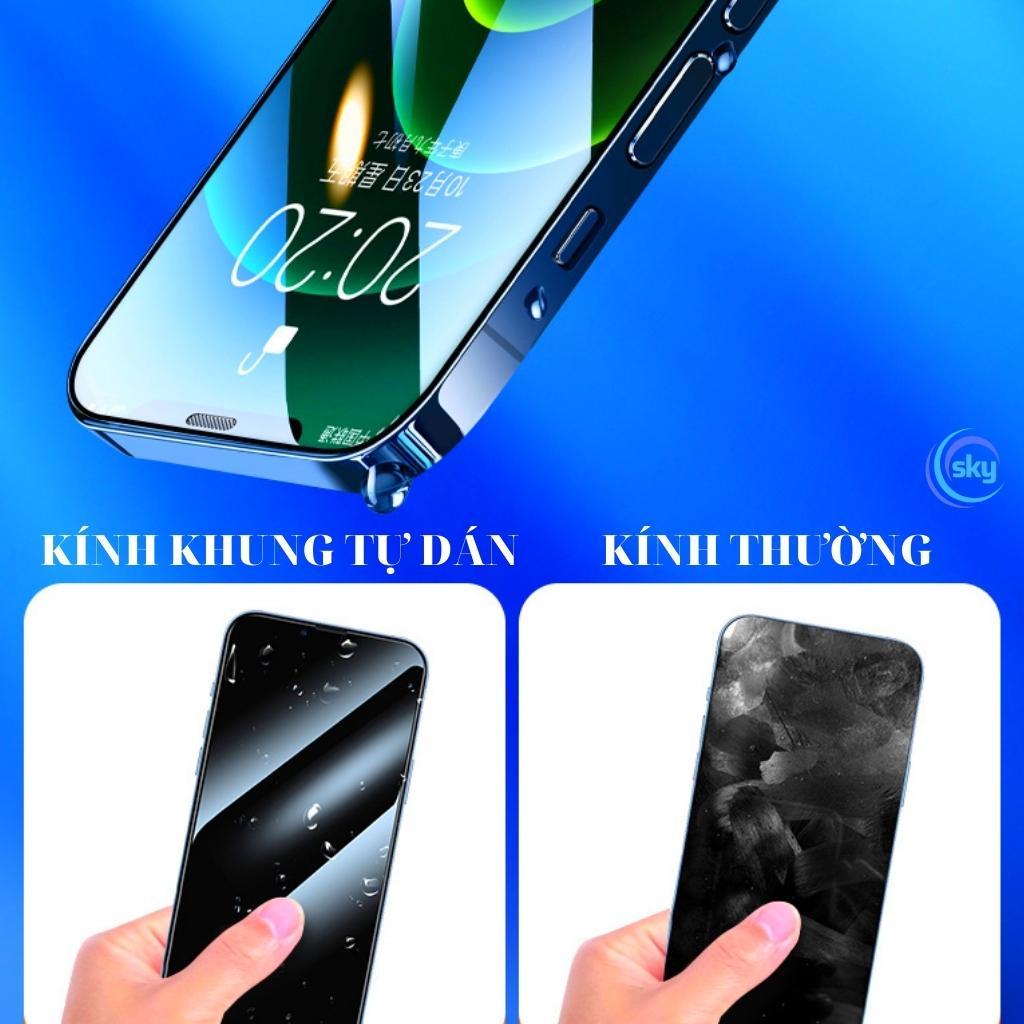 Cường lực khung tự dán dành cho iphone xs max 11 pro max 12 pro max 13 pro max X Xr - Full màn hình