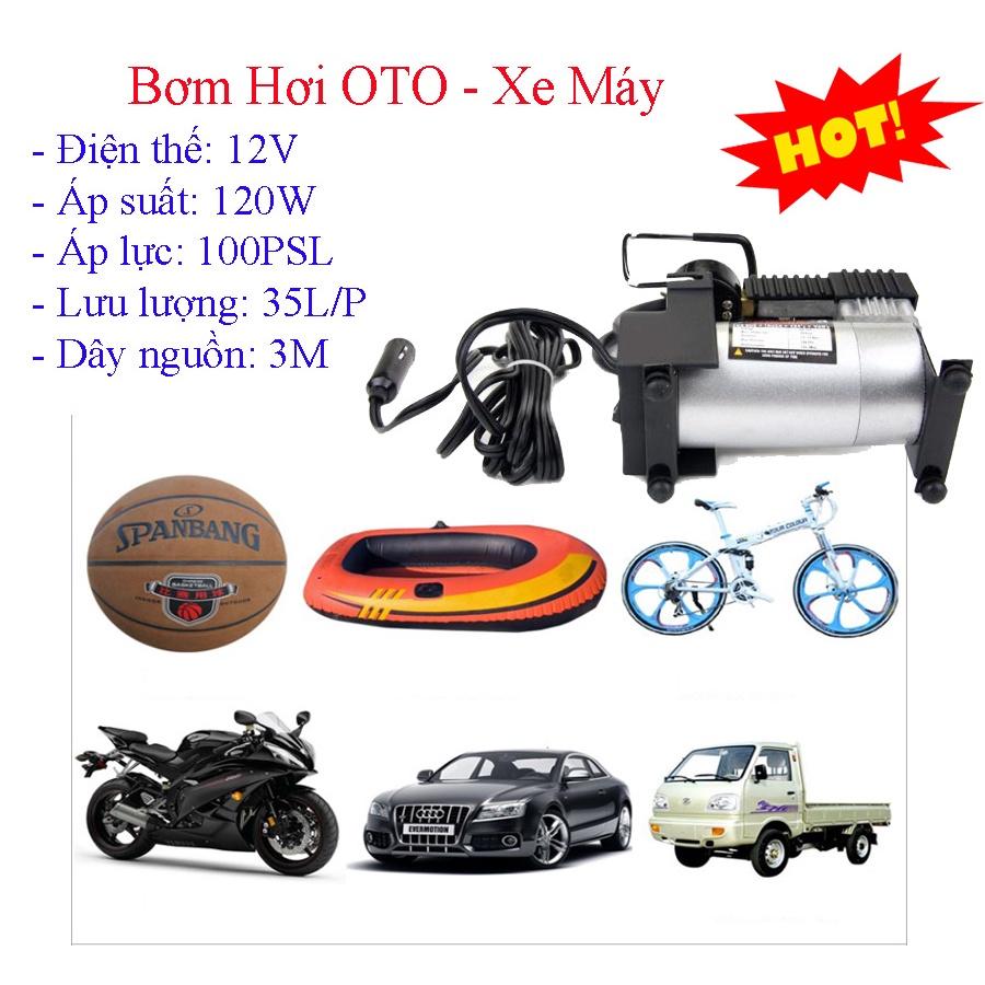 Máy bơm hơi mini 12V Air Compressor - Bơm bóng, lốp ô tô, xe đạp, xe máy