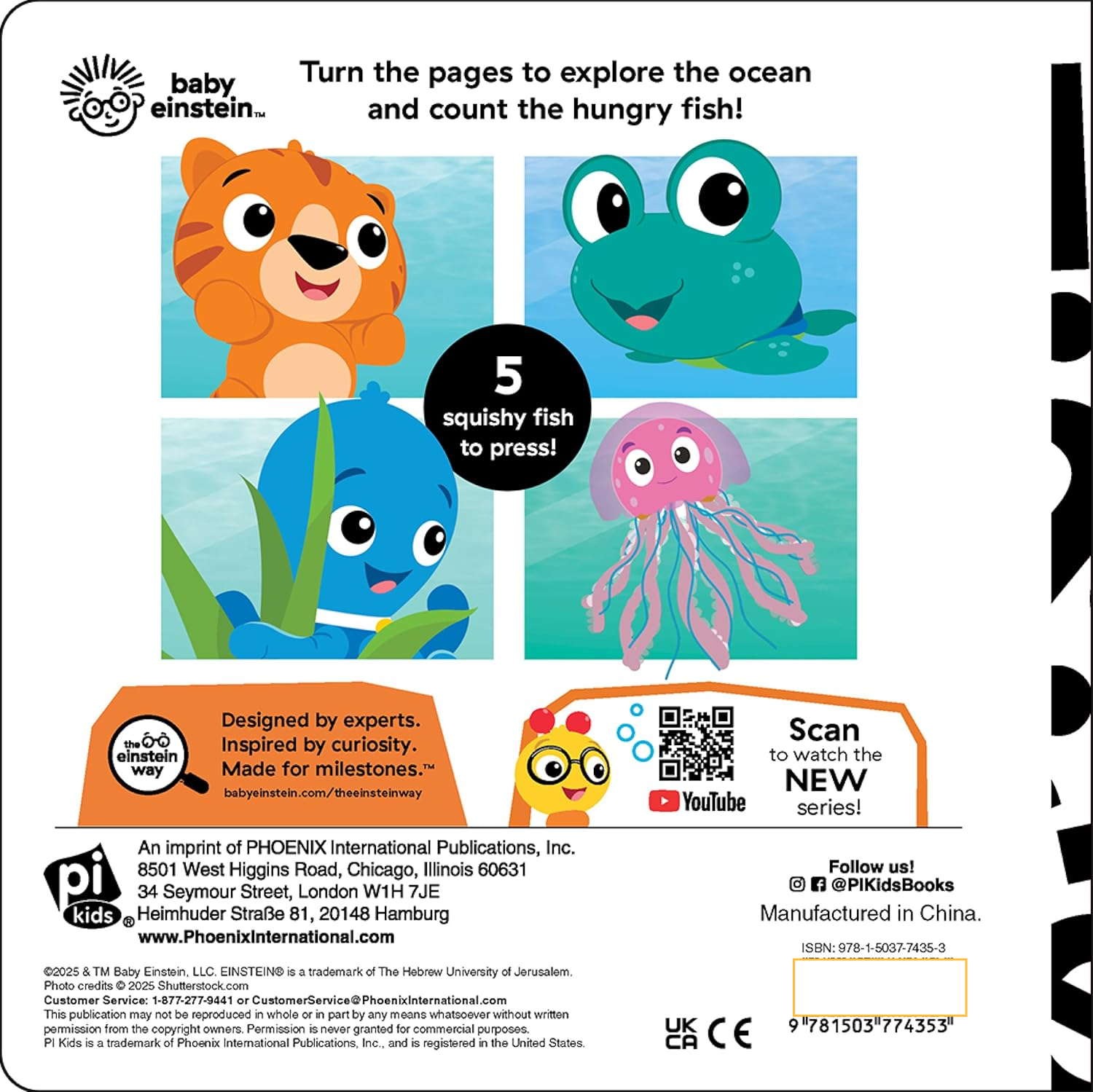Sách ngoại văn: Baby Einstein Ocean Explorers - Squish &amp; Peek - Five Hungry Fish