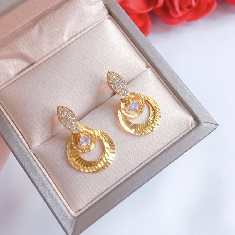 Bông tai 3 lớp hot trend hột xoàn B13L
