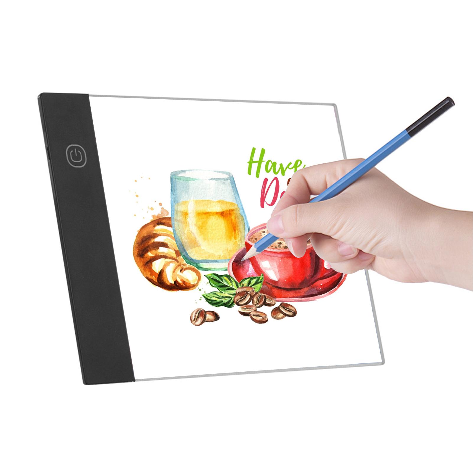 Bảng sao chép máy tính kỹ thuật số LED A5 Graphic Tablet Light Pad với 3 mức độ sáng có thể điều chỉnh