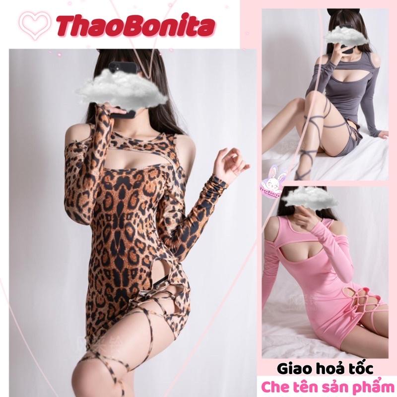 Váy ngủ xẻ ngực đan dây hông gợi cảm. Giao hoả tốc HCM. Đồ ngủ Cosplay sexy ThaoBonita