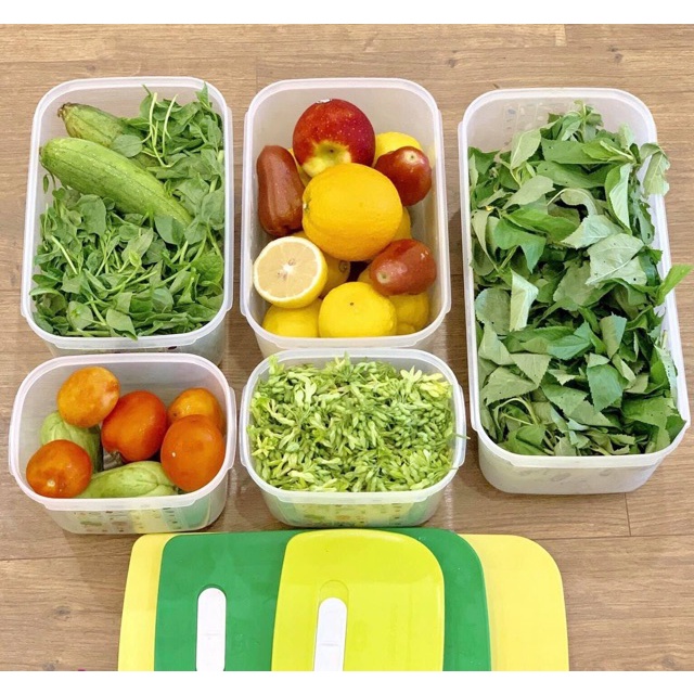 Bộ 9 Hộp Tupperware Ventsmart Trữ Mát Có Nút Hô Hấp Thiết Kế Thông Minh Tiện Dụng Cho Người Sử Dụng