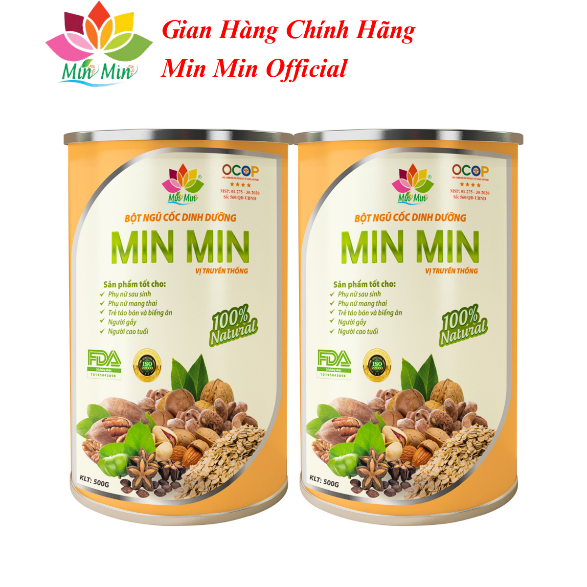 2 Hộp (1Kg) Ngũ Cốc Bầu Lợi Sữa Dinh Dưỡng Min Min 29 Vị Hạt Truyền Thống Ngũ Cốc Min Min Dinh Dưỡng Cho Cả Gia Đình