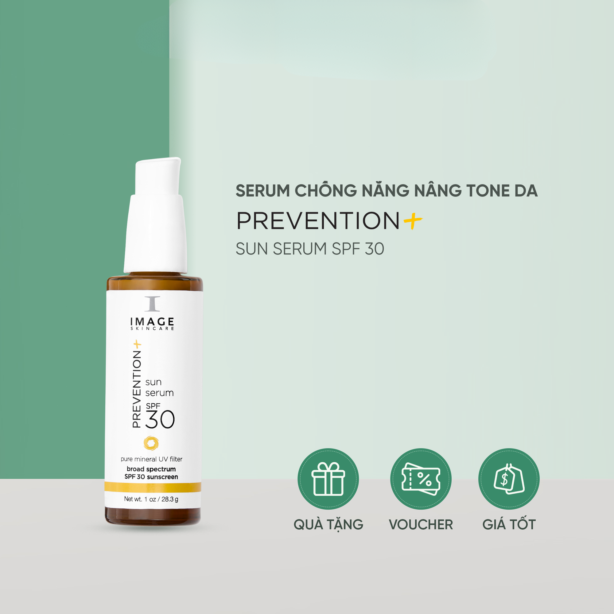 Serum Chống Nắng Nâng Tone Sáng Da, Mỏng Nhẹ, Không Bết Dính – IMAGE Skincare PREVENTION+ Sun Serum SPF 30 28,3g