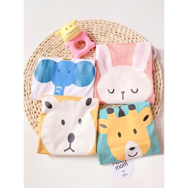 Bộ dài thun lạnh Minky mom họa tiết động vật Voi xanh