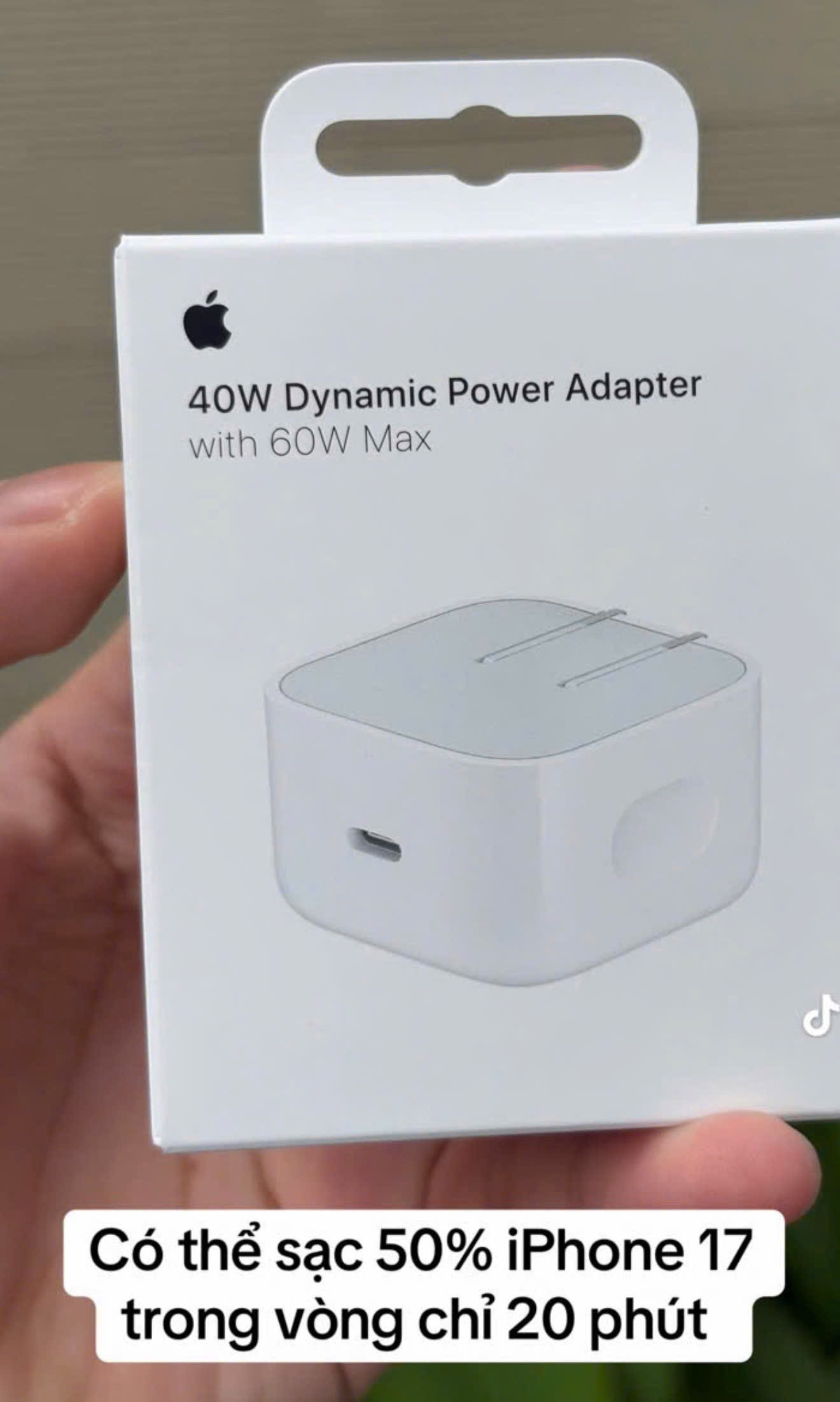 Củ sạc nhanh chính hãng Táo Dymamic Power Adapter 40W AVS 1 cổng max 60W tối ưu nhất cho 17 series và nhà Táo - Hàng nhập khẩu