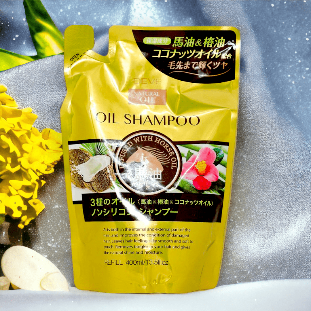 Dầu Gội Đầu Phục Hồi Tóc Yếu Dễ Gãy Rụng Chiết Xuất Tinh Dầu Ngựa Deve Natural Oil Shampoo (Chai 480mL)
