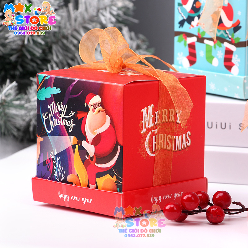 Bộ 10 vỏ hộp quà noel - hộp đựng quà noel nhiều màu - mẫu ngẫu nhiên