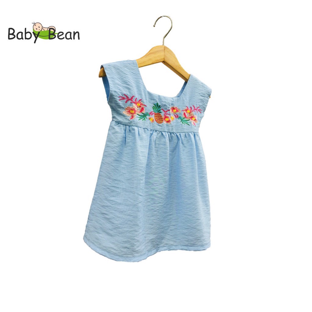 Váy Đầm Đũi thêu Hoa &amp; Trái Bé Gái BabyBean (8kg-30kg)