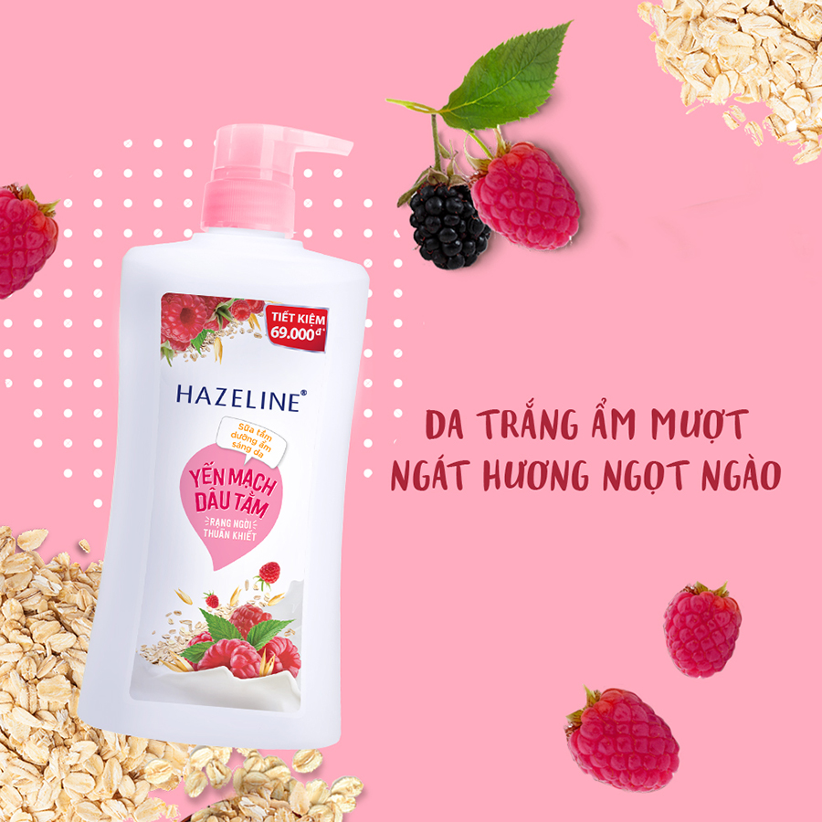 Sữa Tắm Hazeline Yến Mạch &amp; Dâu Tằm - Sáng Mịn Đều Màu (Chai 670g)