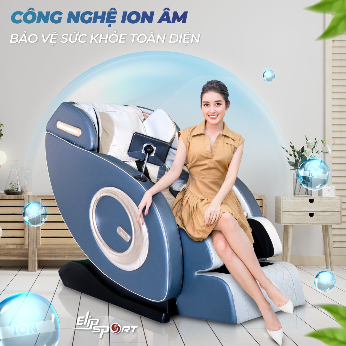 Ghế Massage ELIP Platin (Điều khiển giọng nói, ion âm)