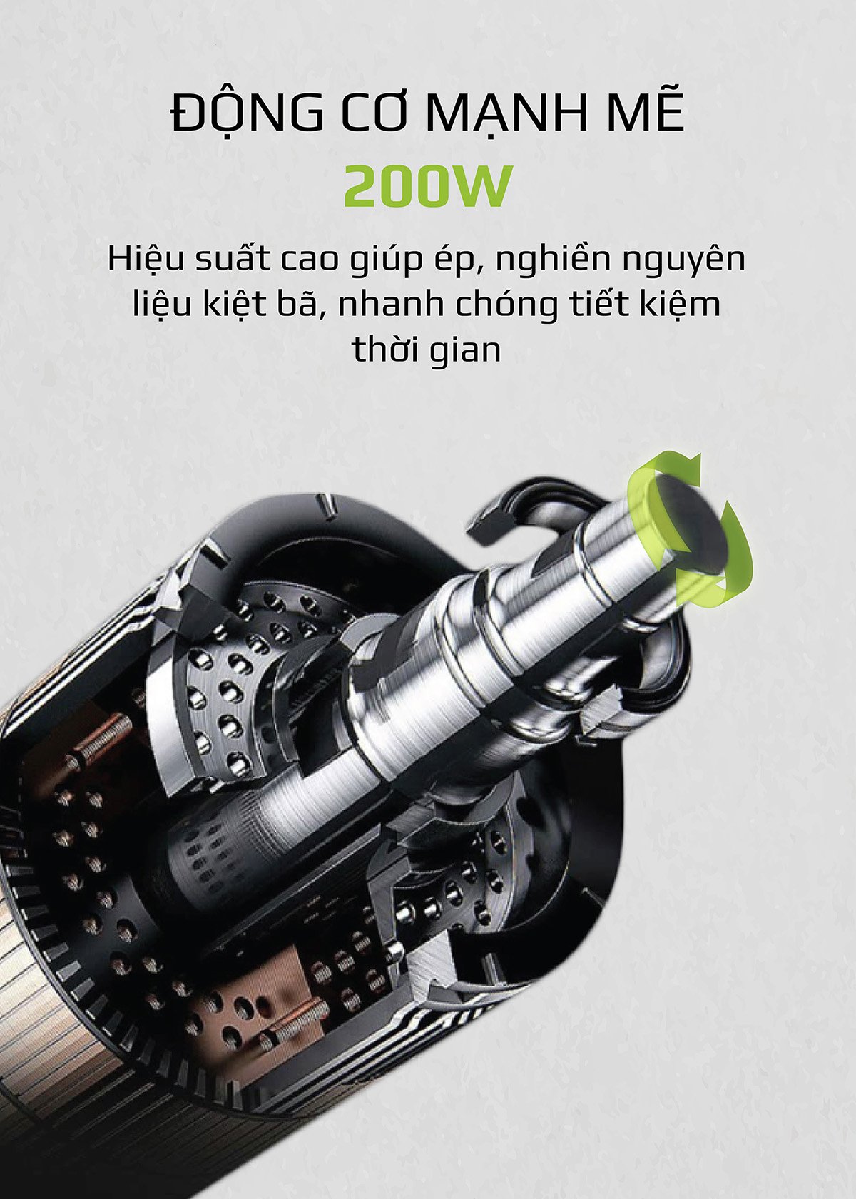 Máy Ép Chậm Trái Cây Hoa Quả Rau Củ OLIVO SJ210 - Hàng Chính Hãng