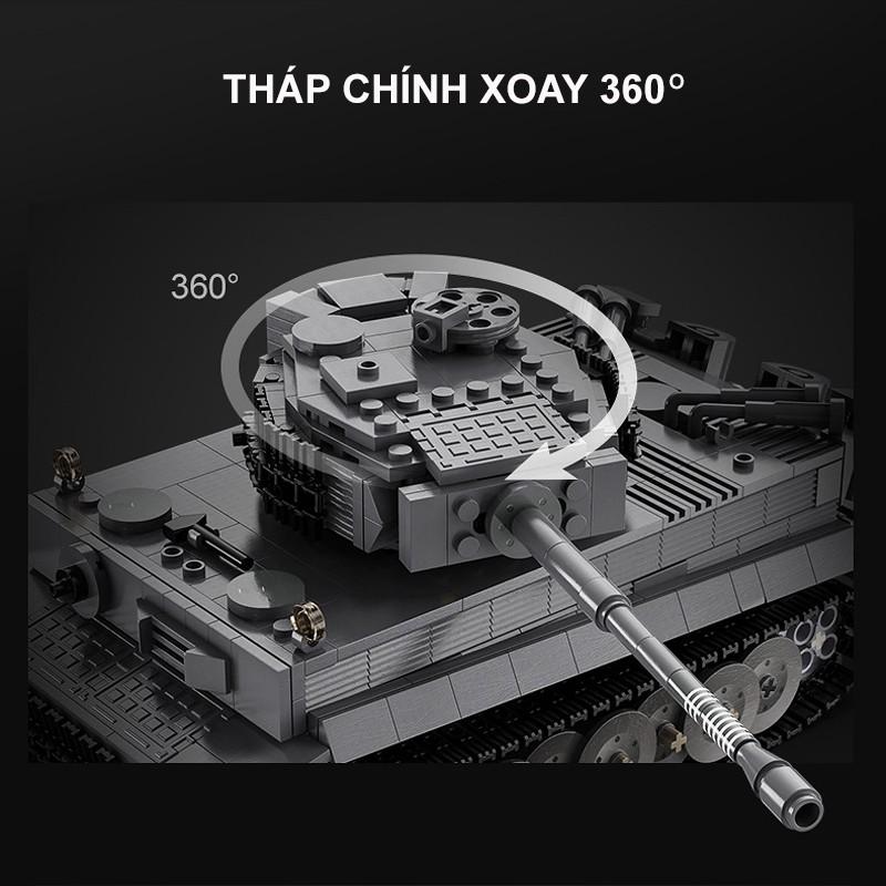 Đồ Chơi Lắp Ráp Kiểu LEGO ARMY Mô Hình Xe Tăng Điều Khiển RC TIGER TANK CaDA C61071 Với 925 Mảnh Ghép - Động Cơ Pin Sạc