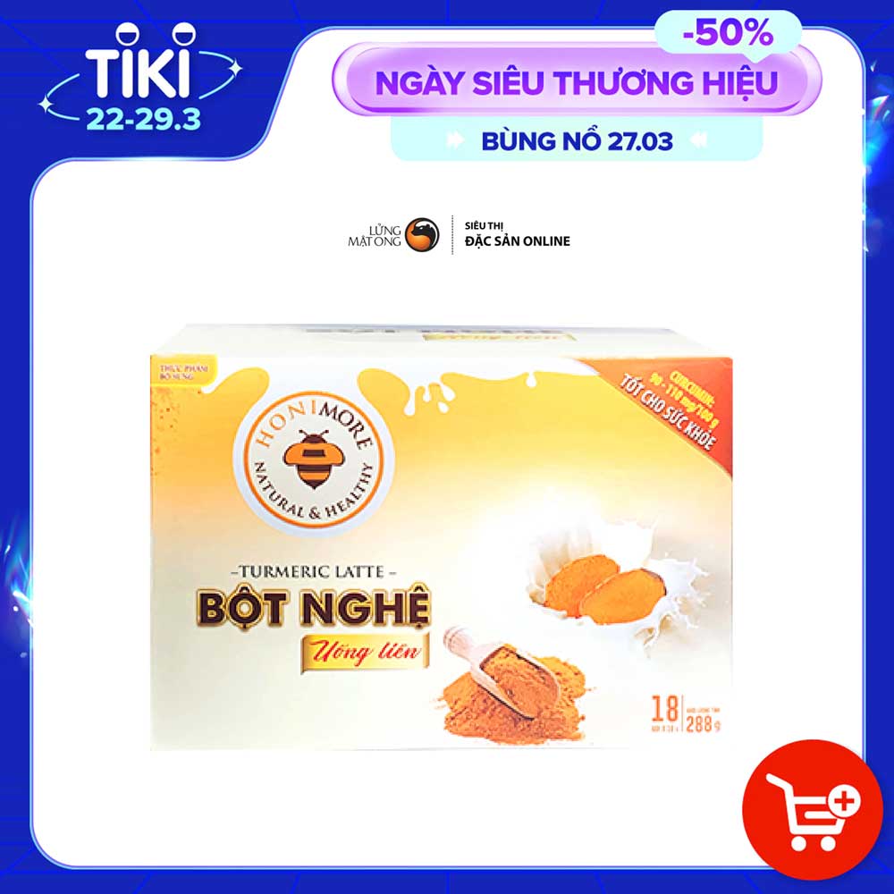 Bột nghệ uống liền Honimore hộp 288g - 18 gói Thơm ngon dễ uống