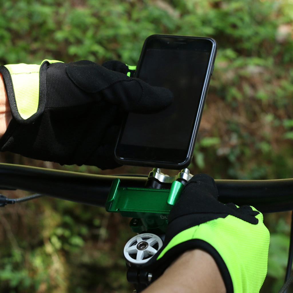 Aluminum Alloy Bike Bicycle Phone Holder Cycling Handlebar Stem Mount Black