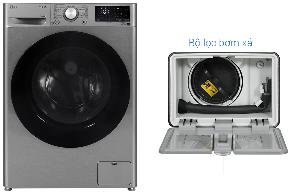 Máy giặt sấy LG Inverter 10 kg FV1410D4P -HÀNG CHÍNH HÃNG-GIAO LẮP HÀ NỘI