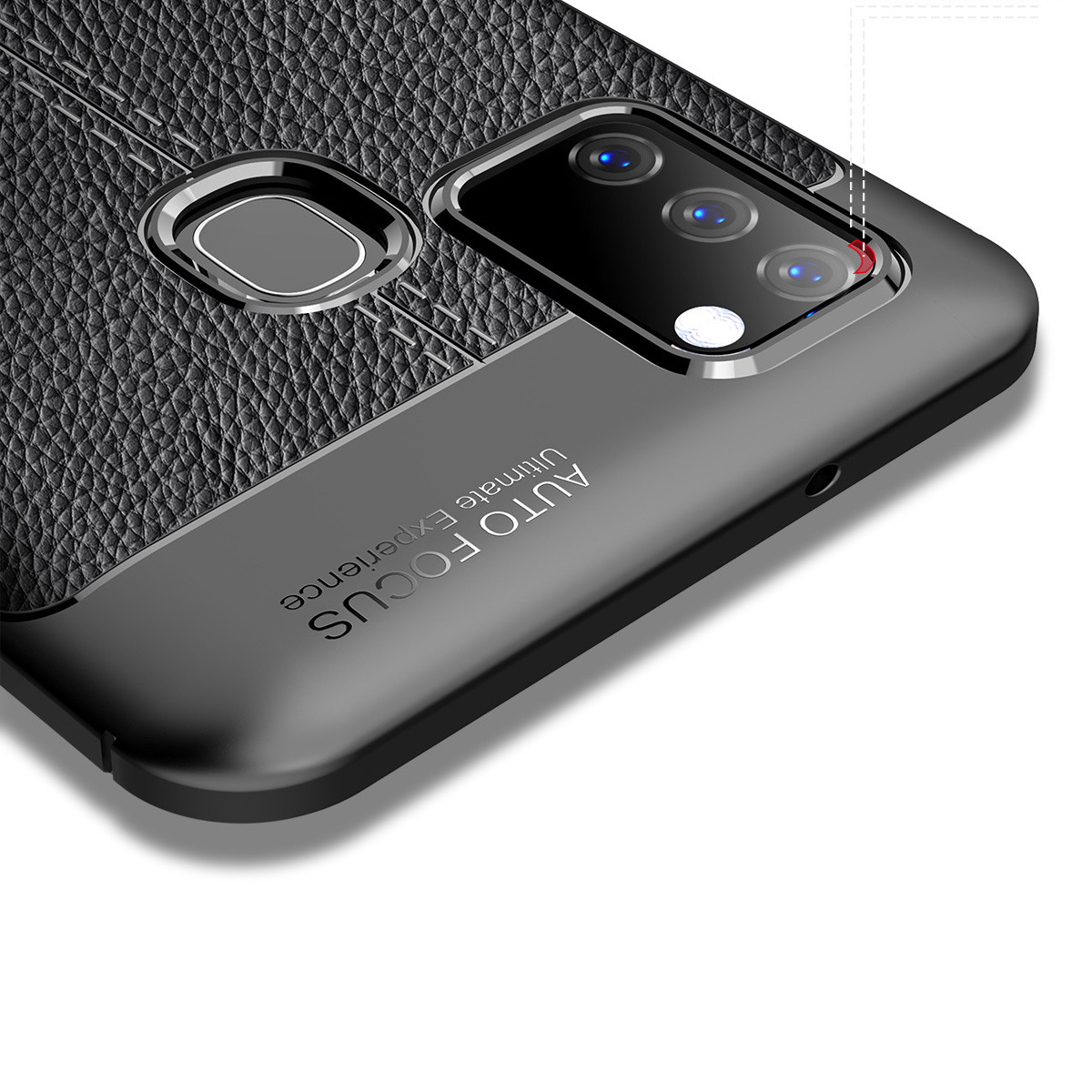 Ốp lưng silicon dẻo giả da Auto Focus cao cấp dành cho Samsung Galaxy A21s - Hàng chính hãng