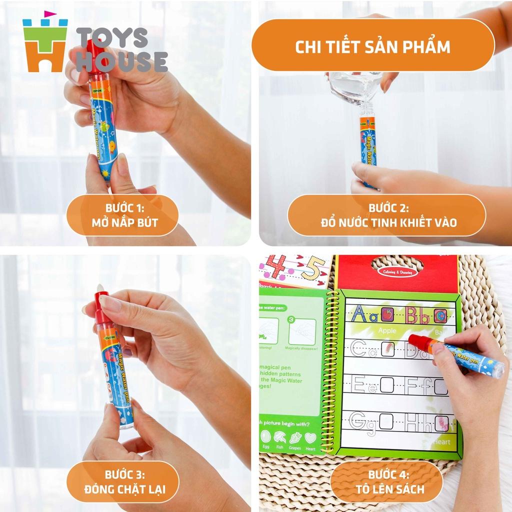 Sách tô màu bút nước thần kỳ ToysHouse cho trẻ em 3-4-5 tuổi, giúp trẻ em phát triển kỹ năng Montessori