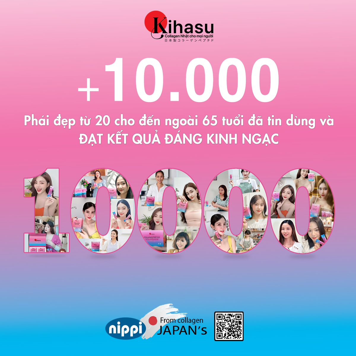Bột collagen peptide KIHASU: Collagen bột cao cấp nippi Japan da trẻ đẹp hơn
