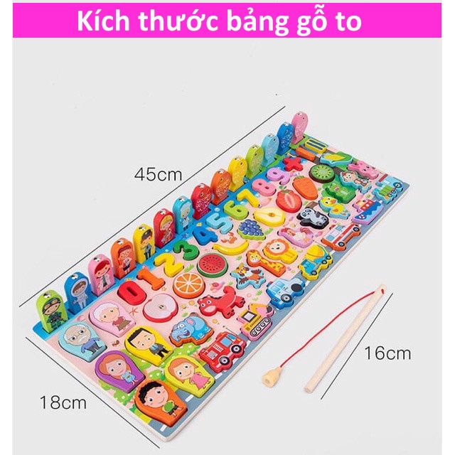 Bộ đồ chơi câu cá bằng gỗ 5 in 1 phát triển tư duy cho các bé Đồ Chơi Trẻ Em The Joy
