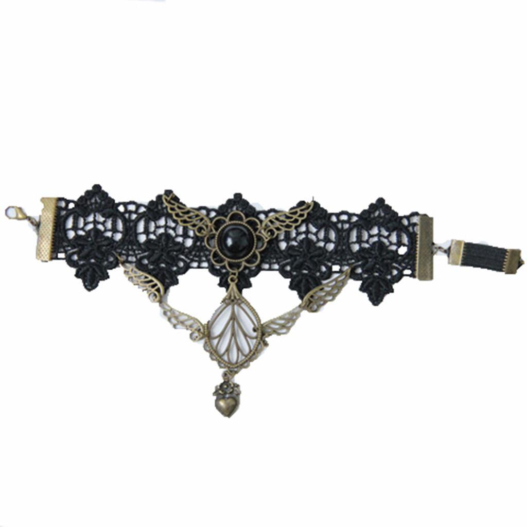 Black Lace Armlet Armband Upper Arm Chain Party Costume