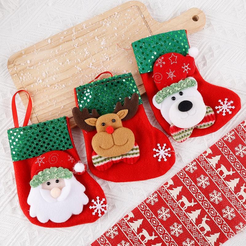 Set 2 Chiếc Tất Trang Trí Cây Thông Giáng Sinh Dễ Thương