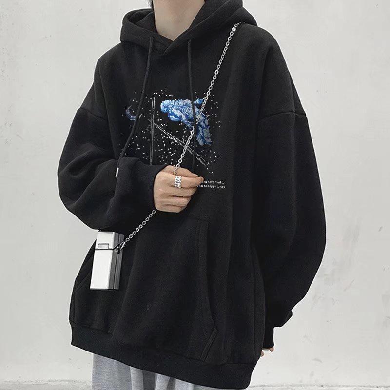 Áo Hoodie Mỏng Dáng Rộng In Hình Phi Hành Gia Galaxy Thời Trang Unisex M-8XL