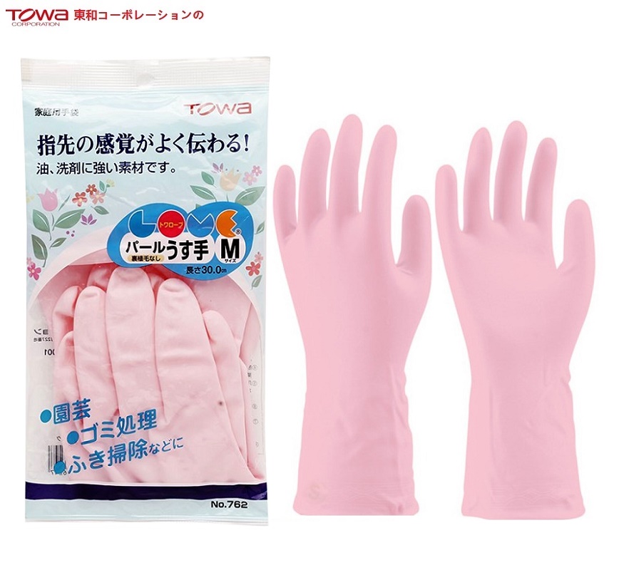 Combo găng tay rửa bát kháng khuẩn không mùi Towa + Thanh xà phòng giặt cổ áo nội địa Nhật Bản (Made in Japan)