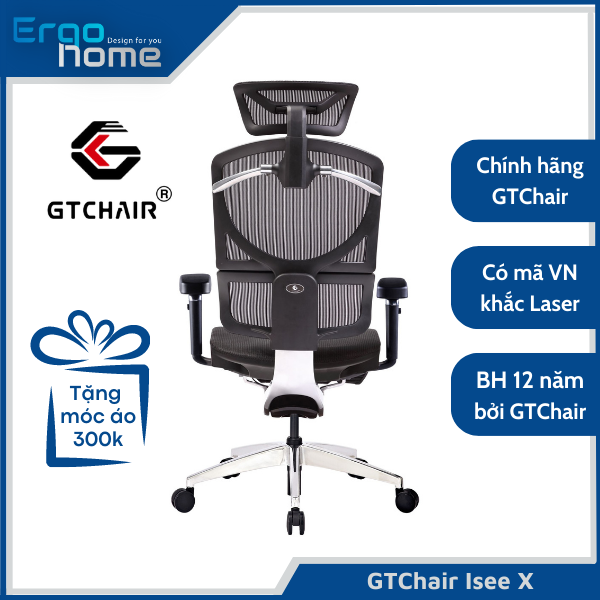 Ghế công thái học GT Chair Ergonomic Isee Xoay Văn Phòng lưới Cao Cấp thông thoáng - ERGOHOME