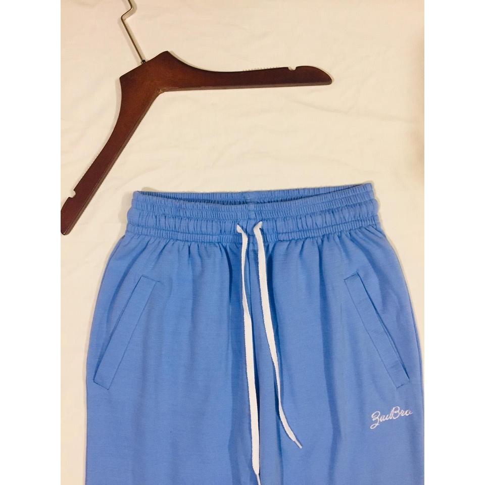 quần nỉ nữ cotton Jogger sport _ thêu chữ