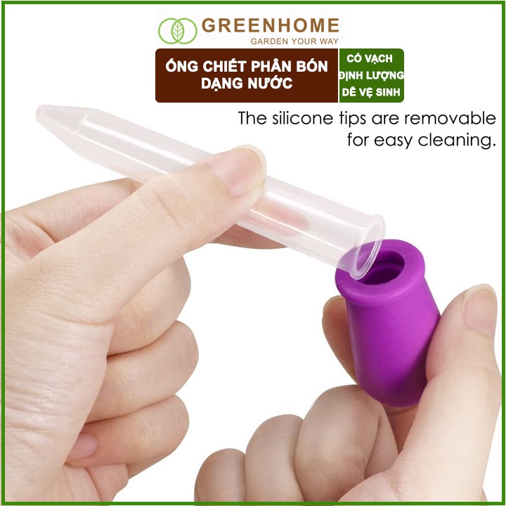 Ống Pipet GreenHome, 5ml, D15cm, Chiết Phân Bón Dạng Nước, Có Vạch Định Lượng, Đa Năng, Tiện Dụng