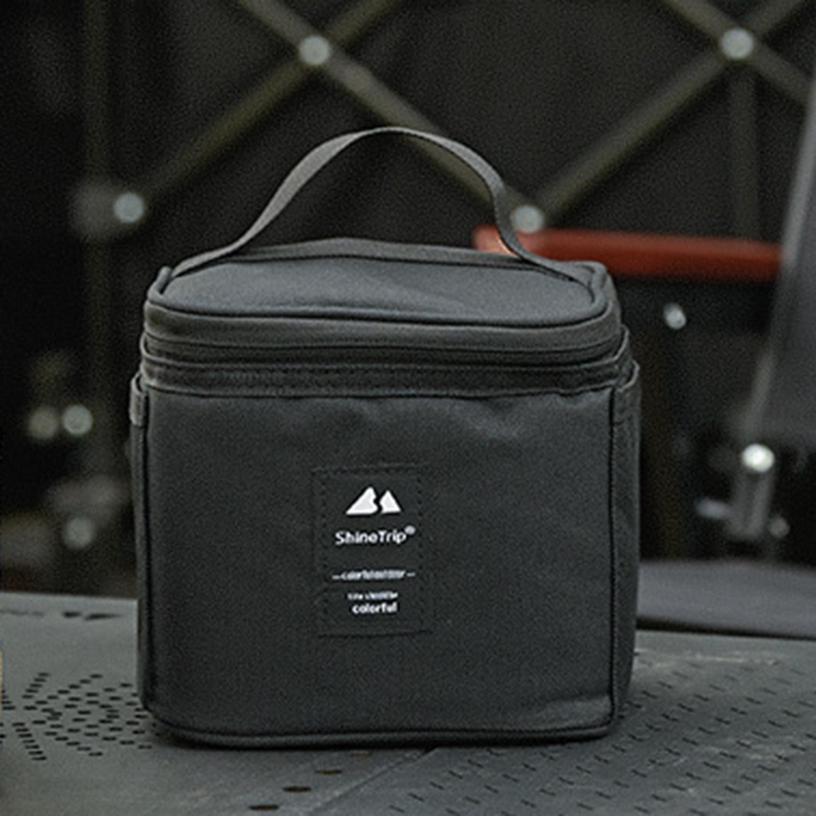 Condiments Bottle Storage Seasoning Jar Carrying Bag Camping Black