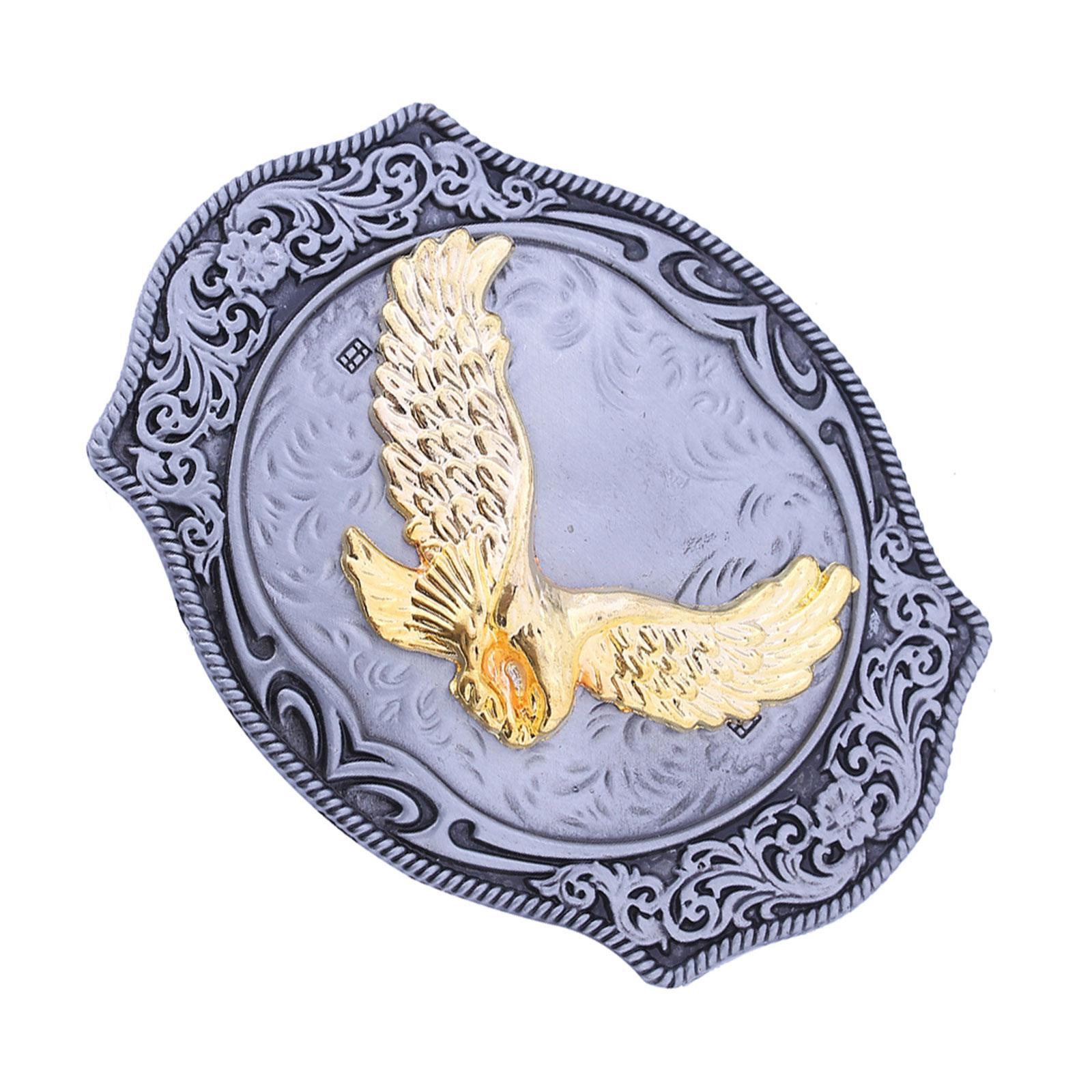 Western Belt Buckle, Leather Belt Buckle Alloy Buckle Engraved Belt Buckle Eagle Belt Buckle Belt Strap Buckle for Boys, Birthday, Cowboy, Party