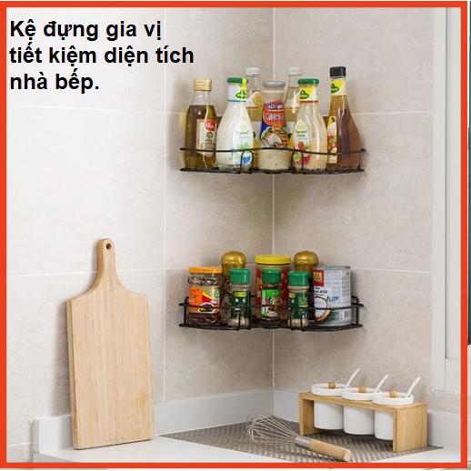 Kệ Góc Nhà Bếp Dán Tường Siêu Chắc Kệ Nhà Tắm Đa Năng Không Cần Khoan Đục