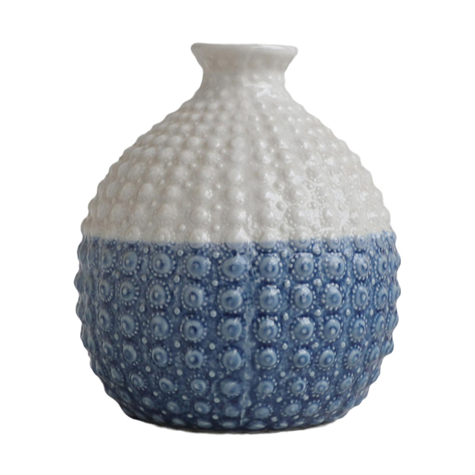 Nordic Ceramic Vase Dried Flower Vase Art Crafts Bedroom Garden Decoration Blue