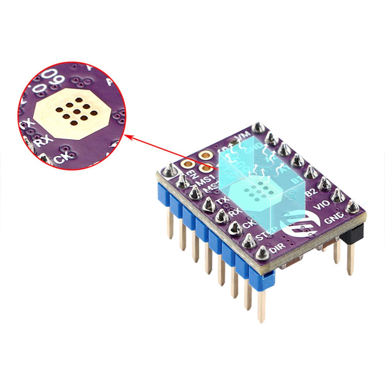 S6609 Stepstick Stepper Motor Driver Module UART, for 3D Printer Replace Tmc2208 Tmc2209 256 Microstep 3A Peak Current with Heat Sink