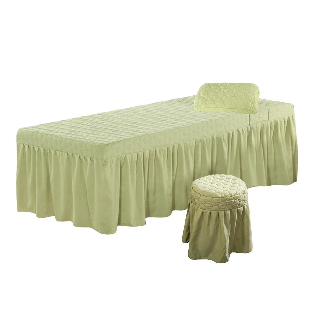 Beauty Massage Bedding  Table Skirt Pillow Case Stool  Green
