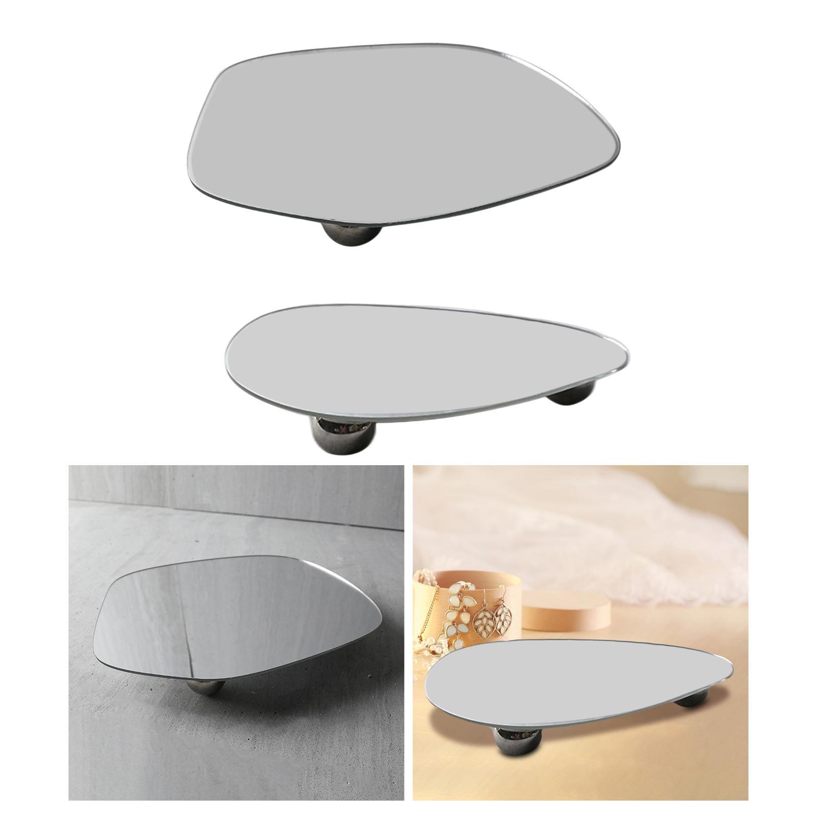 2x Mirror Tray Makeup Tray Cosmetic Storage Tray for Perfume