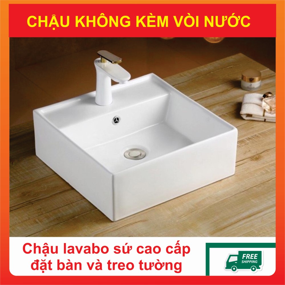 Chậu lavabo sứ, chậu rửa mặt bàn đá, men tuyết đẹp , lớp men dày không bám bẩn