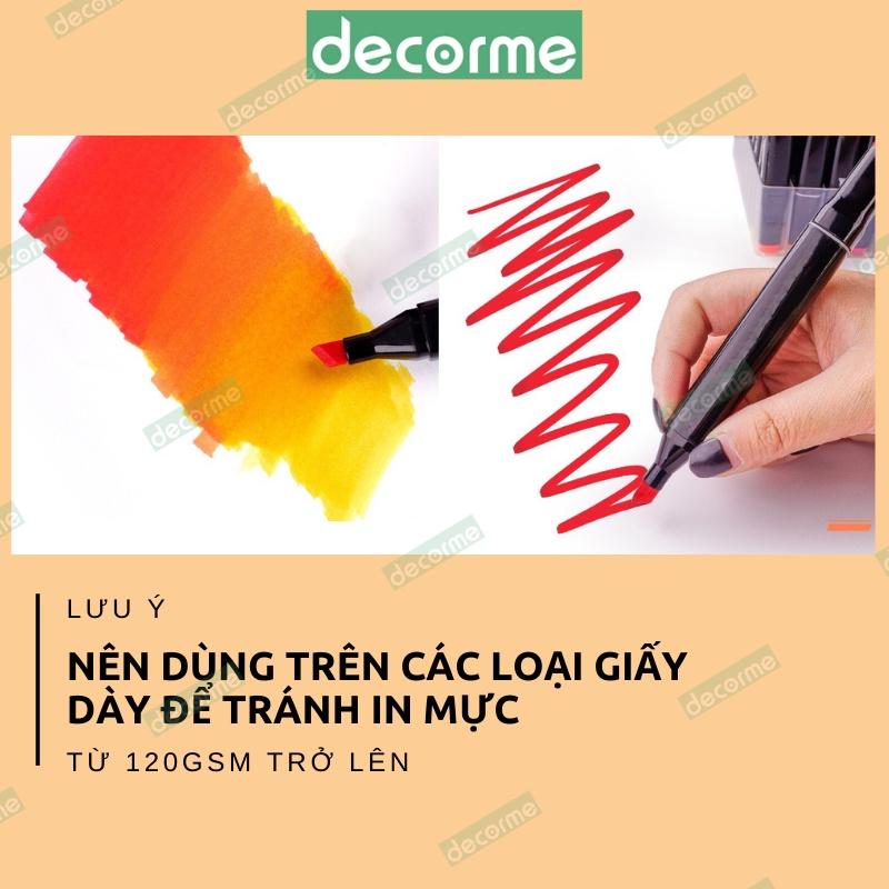 Bút dạ Marker Touch Decorme bút màu marker màu vẽ kèm túi vải họa cụ vẽ tranh cao cấp 24 / 36 / 48 / 60 / 80 màu