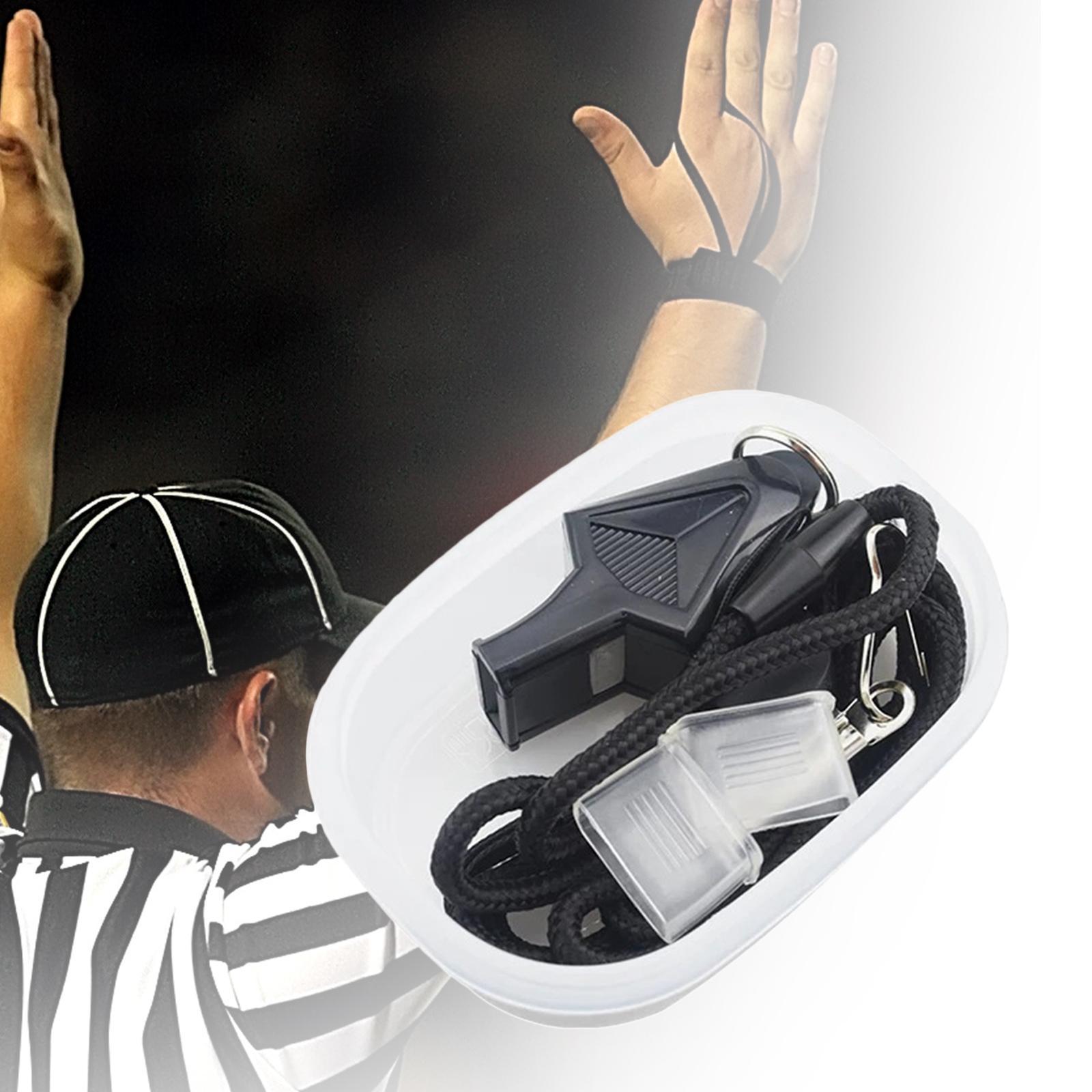 Referee Whistle with Lanyard Football Soccer Teachers Loud Crisp Sound Sports Whistle for Game Event Camping Outdoor Survival Handball