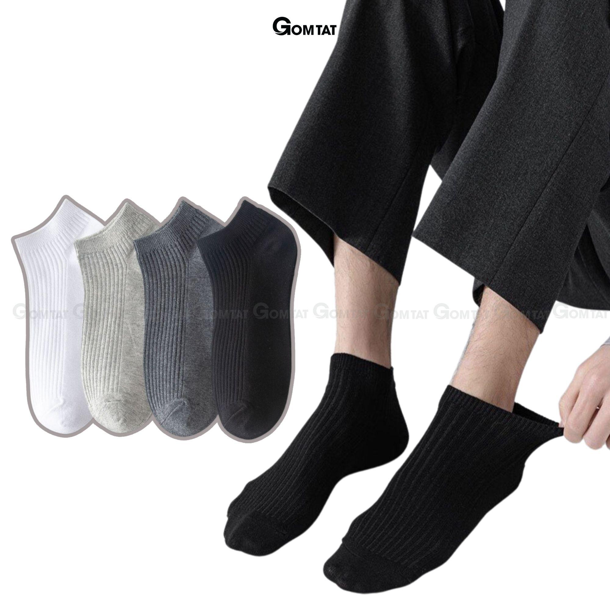Tất nam cổ ngắn trơn màu cao cấp, chất liệu cotton mềm mại, thoáng mát - NT2-FIVE-2005-1DOI