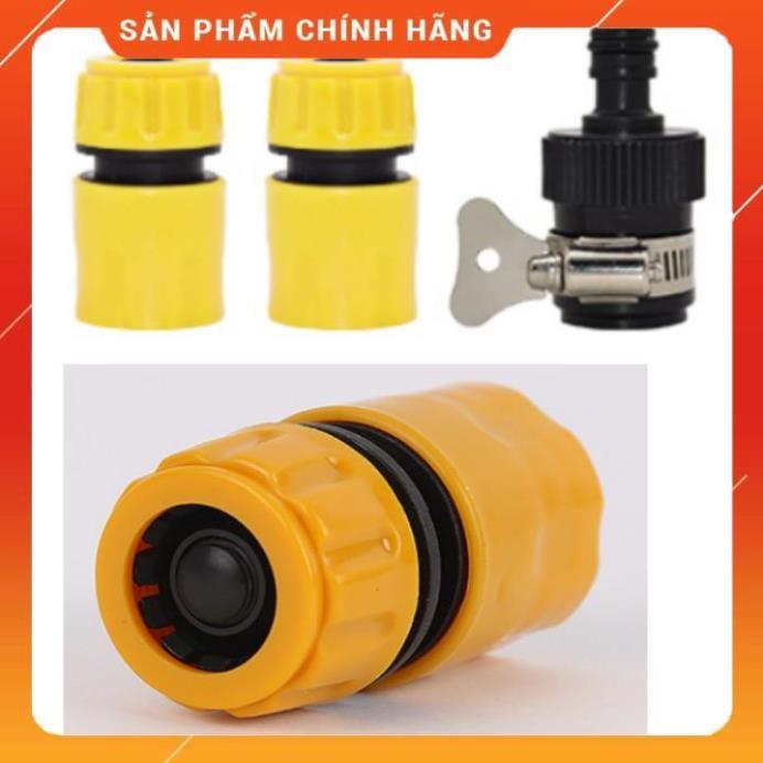️️ Bộ dây vòi xịt nước rửa xe, tưới cây , tăng áp 3 lần, loại 7m, 10m 206318 đầu đồng, cút,nối đen