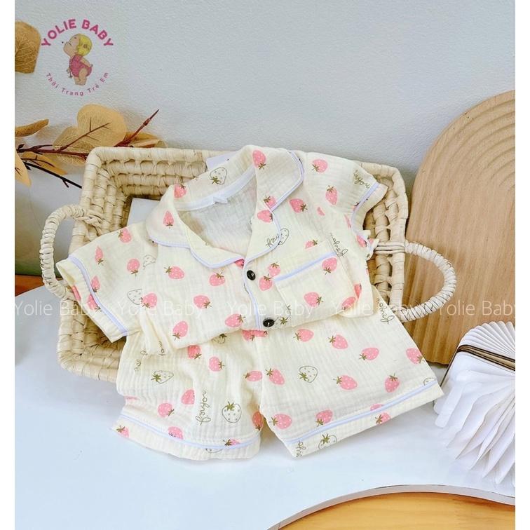 Bộ quần áo bé gái chất liệu xô muslin mềm mát cho bé diện hè 5kg đến 15kg