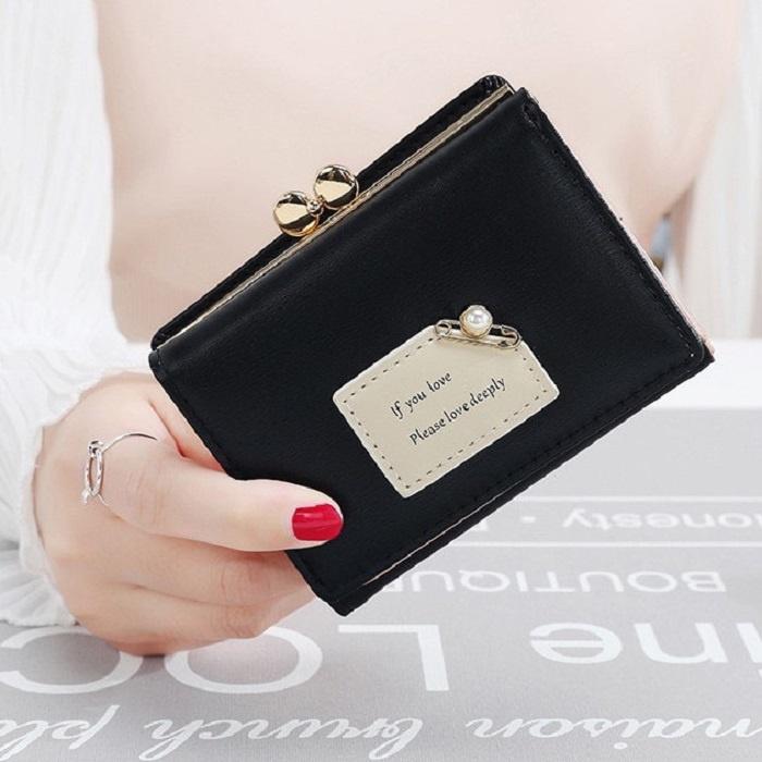Ví Nữ Mini Đẹp Cầm Tay Gấp 3 Khóa Cài. Bóp Nữ Da PU Cao Cấp Thời Trang GC35