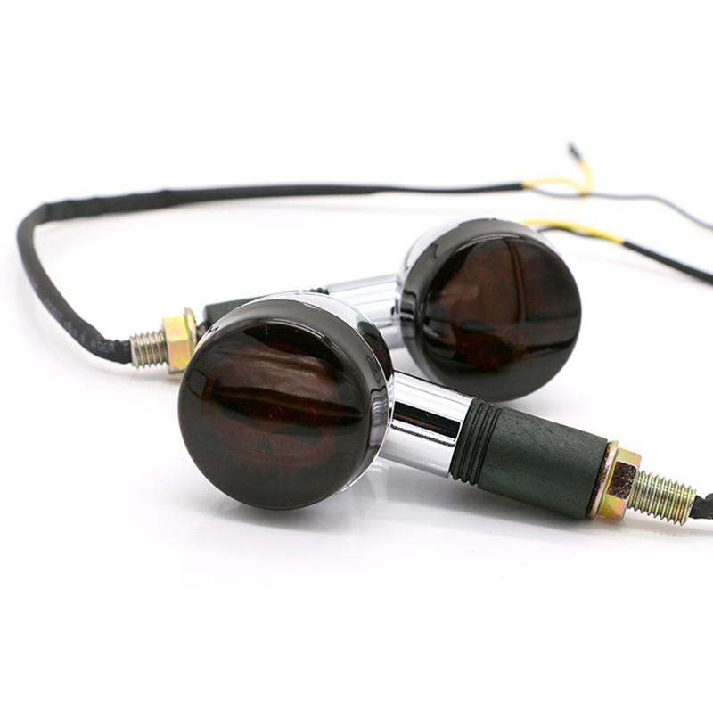 Set 2 Đèn Xi Nhan Hình Đầu Lâu Cho Xe Mô Tô Harley Dyna Sportster Honda