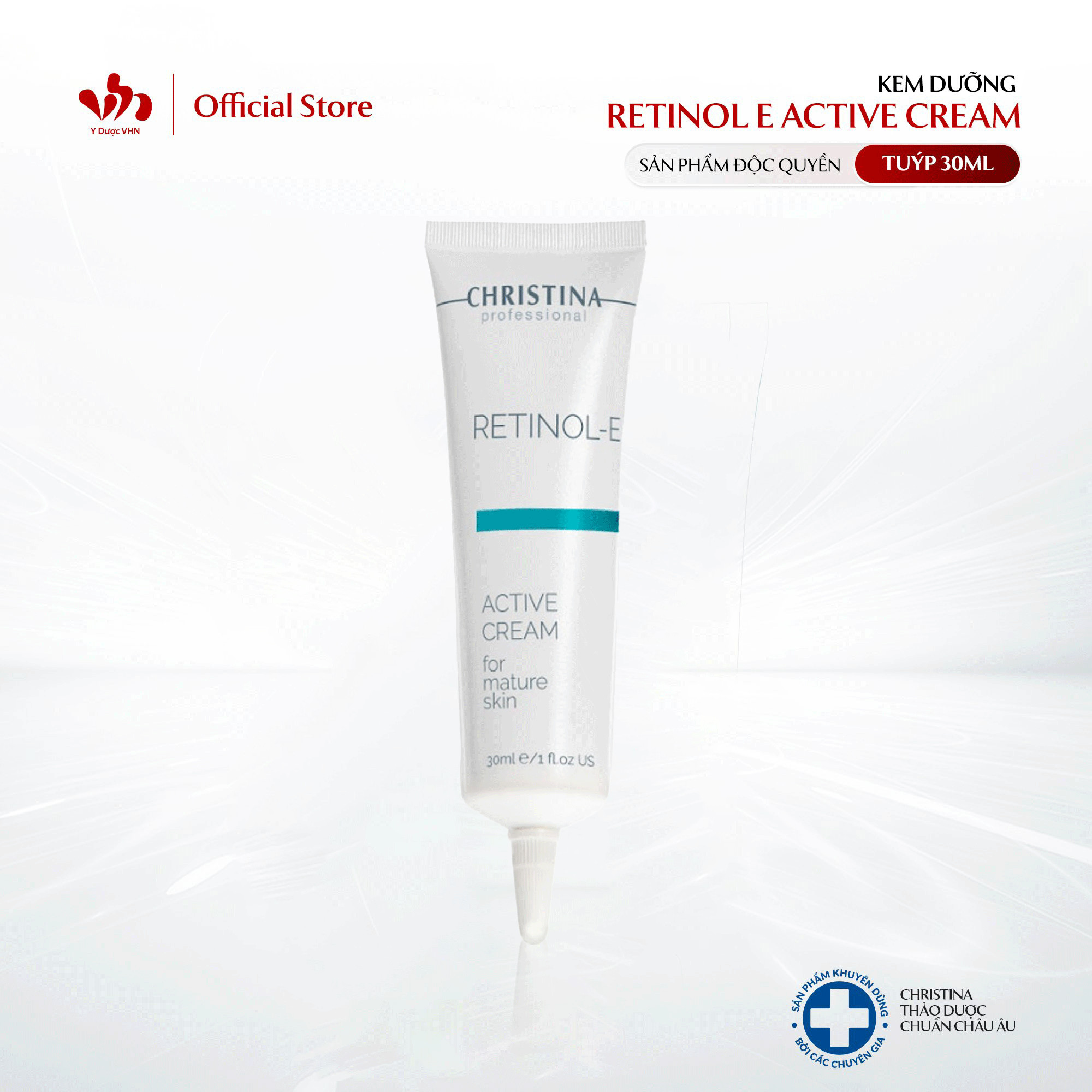 Kem Dưỡng Retinol E Active Cream CHRISTINA Hỗ Trợ Cấp Ẩm, Giảm Mụn Cho Da Tuýp 30ml