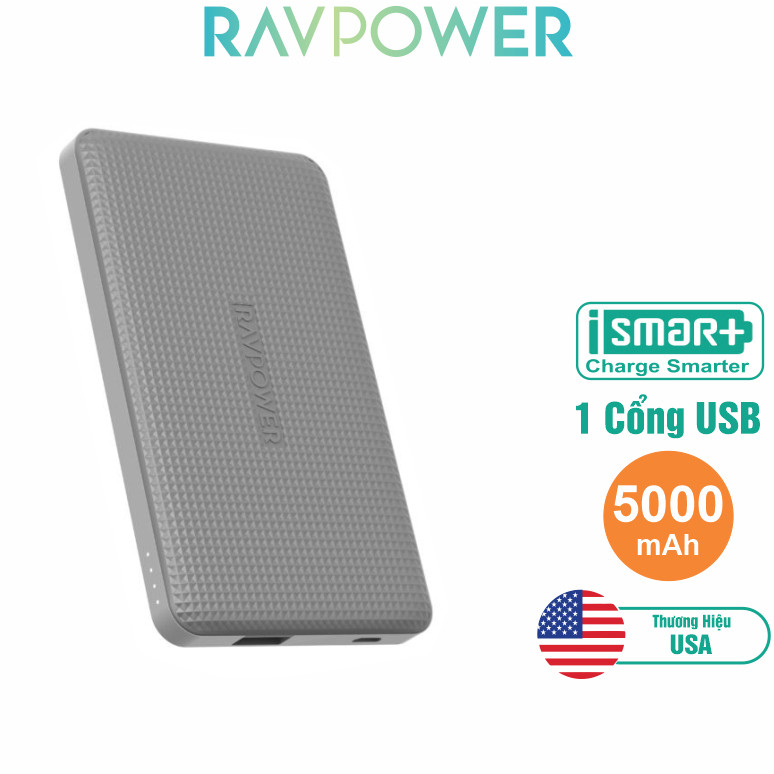 Pin Sạc Dự Phòng RAVPower 5000mAh RP-PB093 - Hàng Chính Hãng